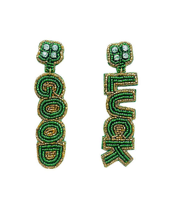 Beaded St Patrick's Post Earring