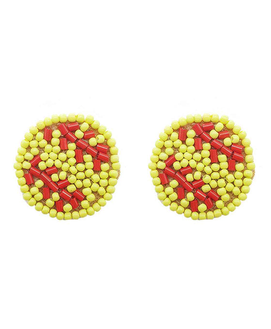 Sport Ball Seed Bead Post Earring