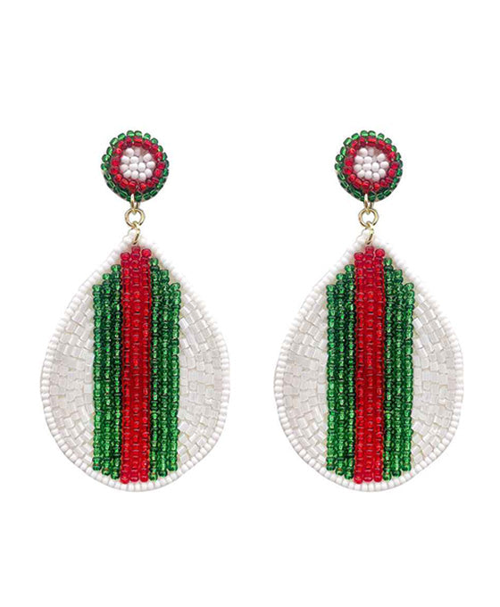 Stripe Pattern Teardrop Earring