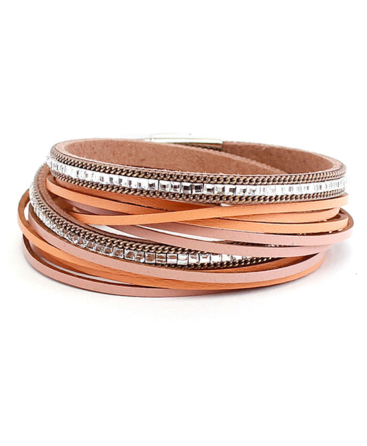 Twisted Multi Strap Leather Bracelet