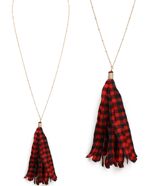 Fabric Tassel Necklace