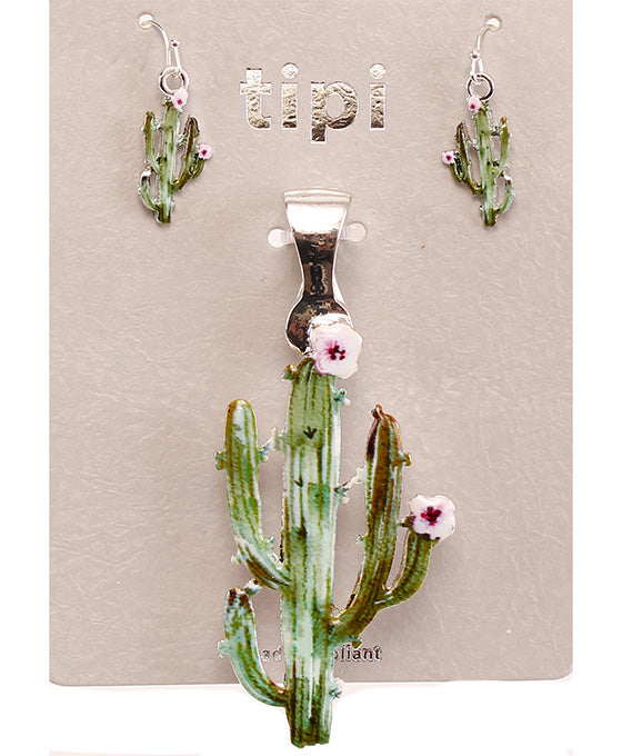 Cactus Print Pendant Set