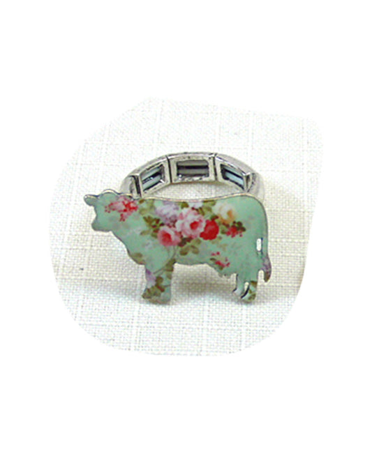 Cow Floral Ring