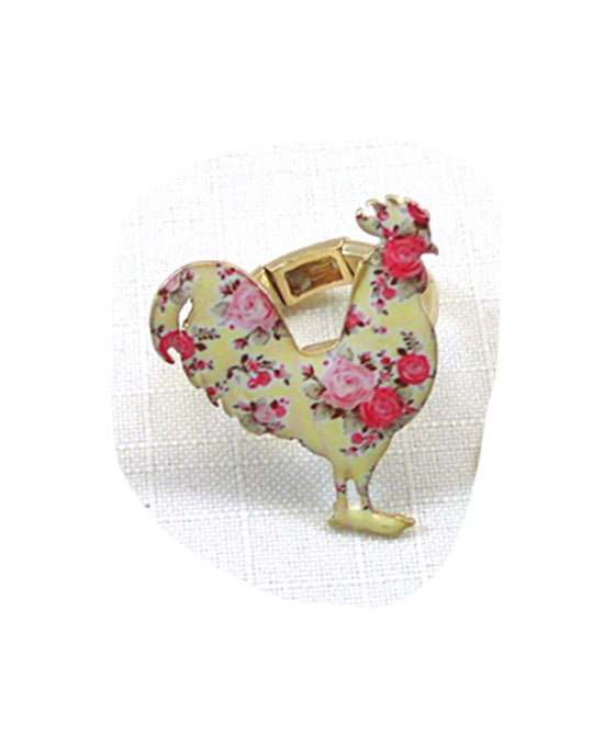 Rooster Floral Ring