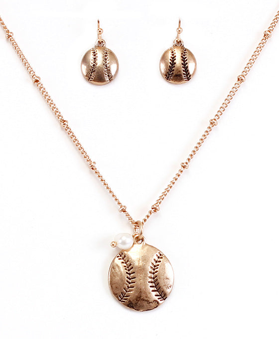 Baseball Necklace Set