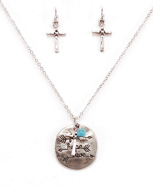 FAITH HOPE LOVE Necklace Set