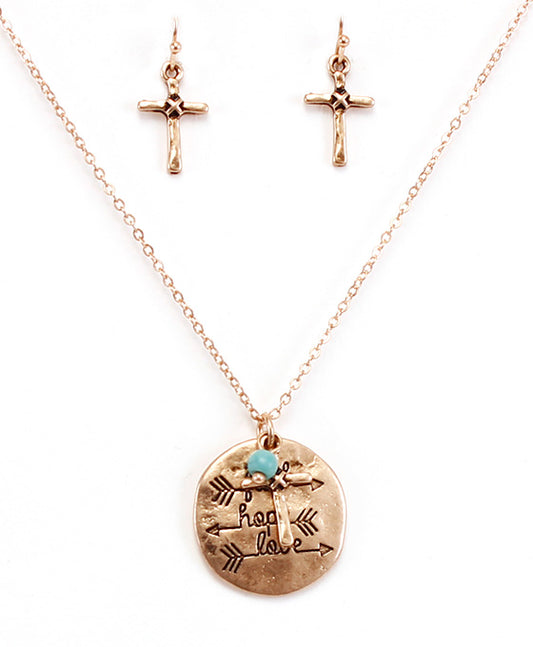 FAITH HOPE LOVE Necklace Set