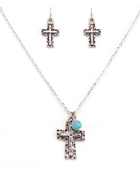 Dainty Cross Necklace Set