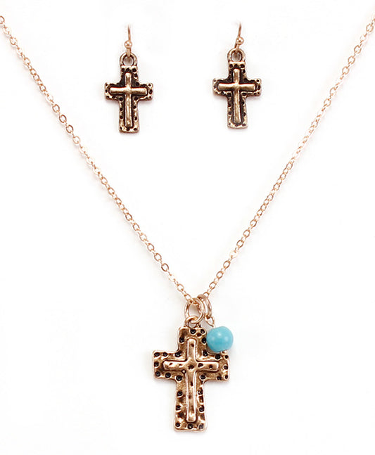 Dainty Cross Necklace Set