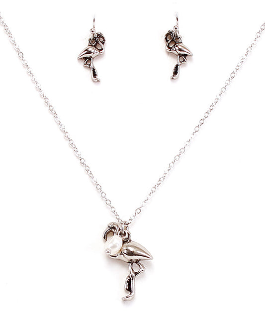 Dainty Flamingo Necklace Set