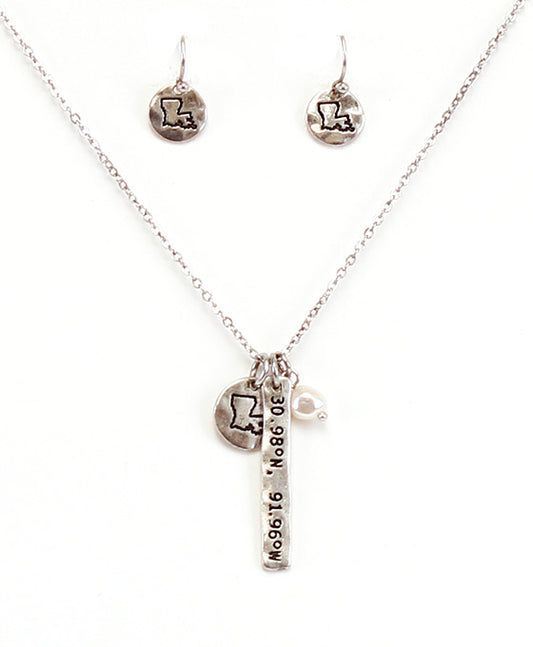 LA Latitude & Longitude Necklace Set