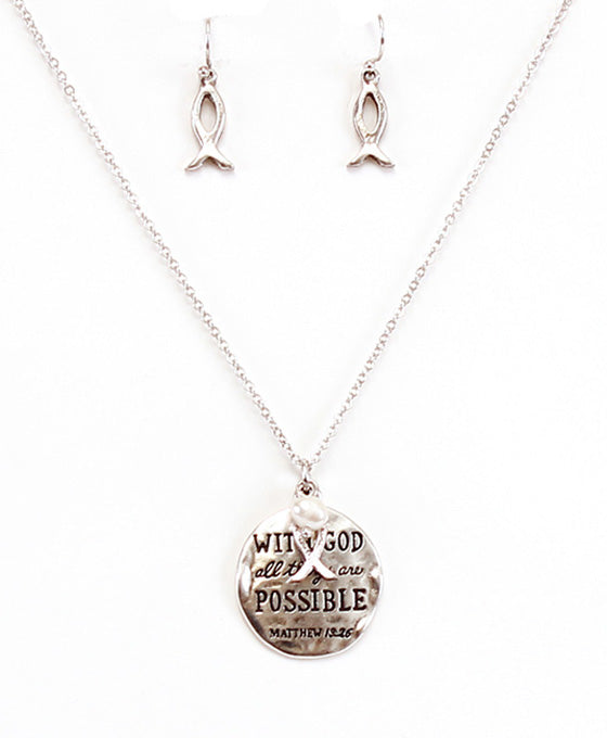 MATTHEW 19:26 Necklace Set