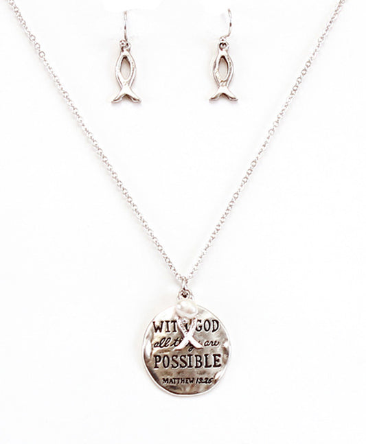 MATTHEW 19:26 Necklace Set