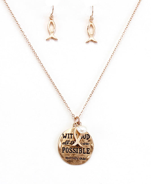 MATTHEW 19:26 Necklace Set