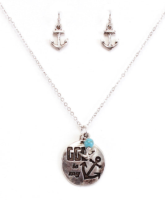 GOD IS MY ANCHOR Necklace Set