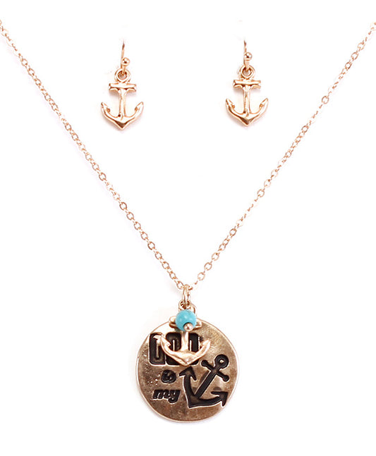 GOD IS MY ANCHOR Necklace Set