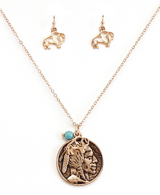 Buffalo Nickel Necklace Set