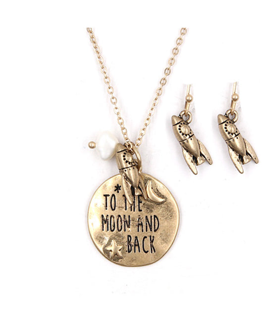 Message Necklace Set - TO THE MOON