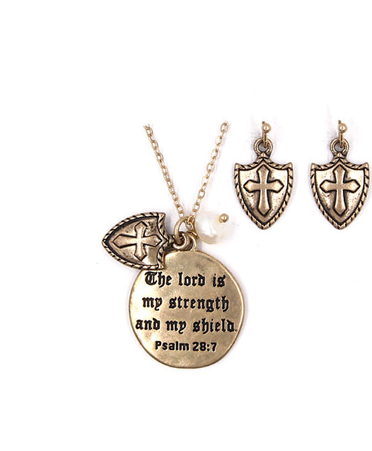 Message Necklace Set - THE LORD IS MY STRENGTH