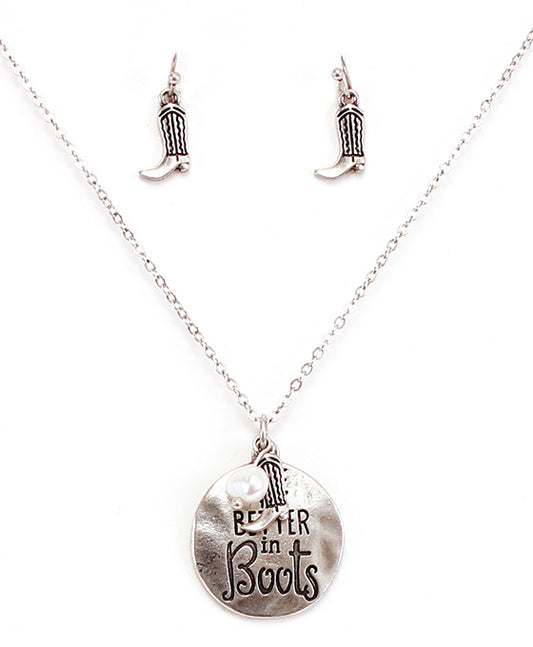 LIFE IS BETTER IN BOOTS Necklace Set