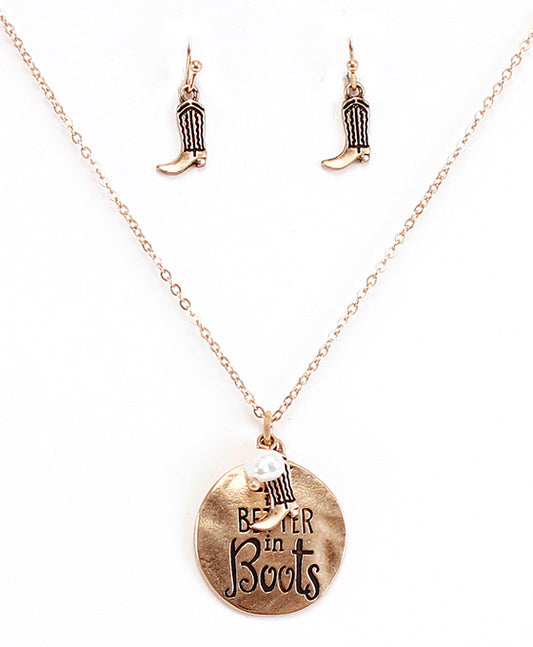 LIFE IS BETTER IN BOOTS Necklace Set