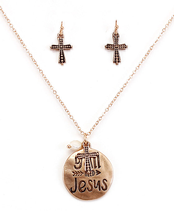 Y'ALL NEED JESUS Necklace Set