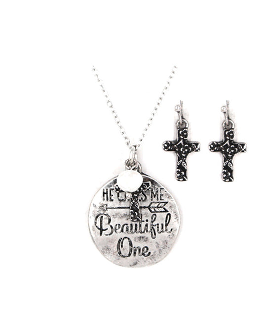 Message Necklace Set - HE CALLS ME