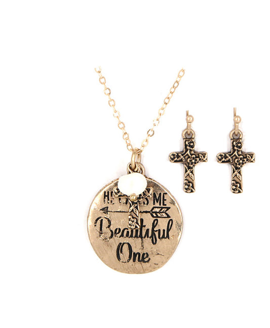 Message Necklace Set - HE CALLS ME