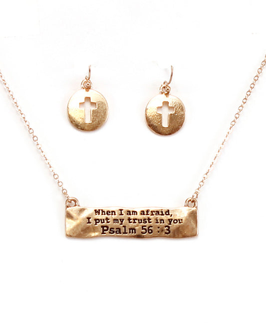 WHEN I AM AFRAID Bar Necklace Set