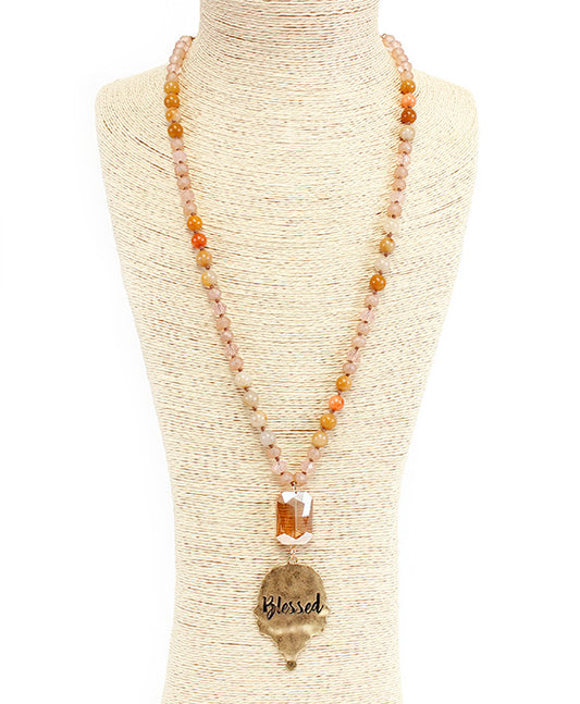 BLESSED Semi Stone Necklace Set