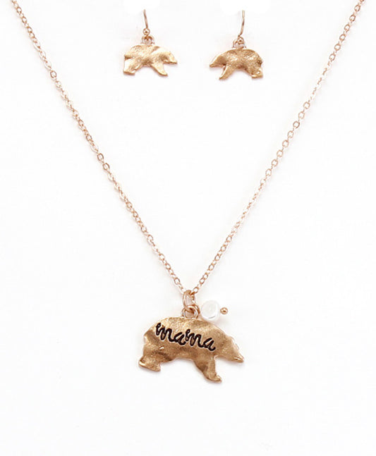 Dainty Bear Necklace Set