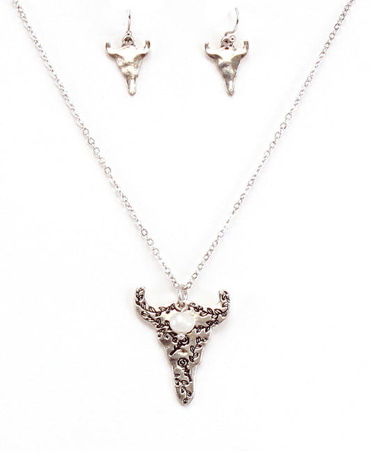 Dainty Steer Head Necklace Set