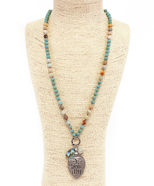 IT'S TEA TIME Semi Stone Necklace Set