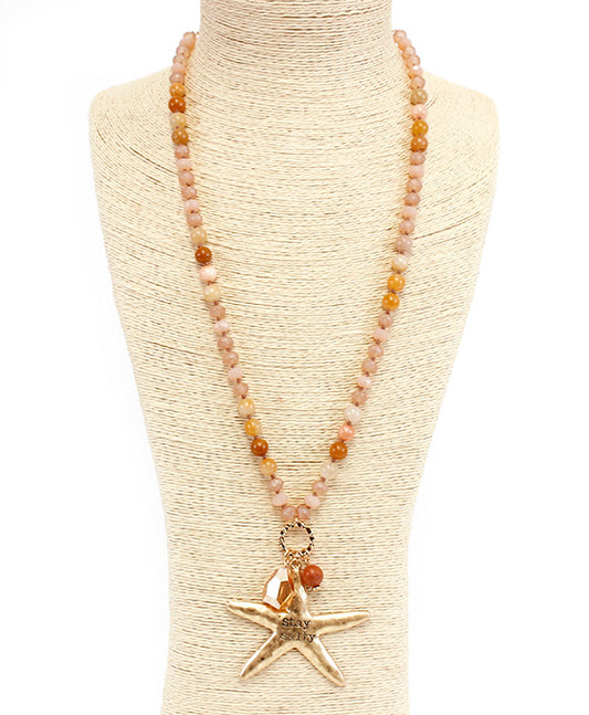 STAY SALTY Semi Stone Necklace Set