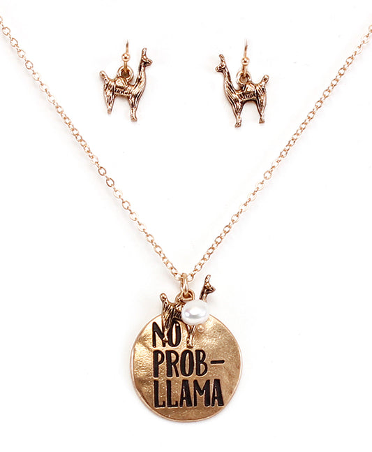 NO PROB-LLAMA Necklace Set