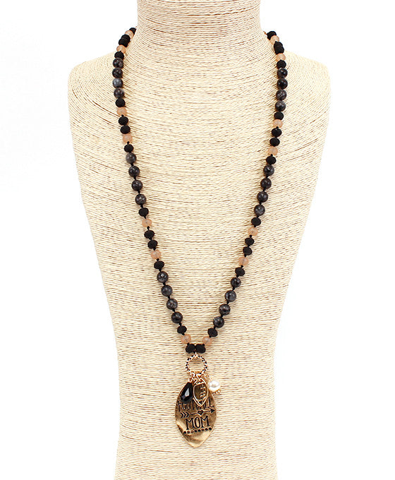 FOOTBALL MOM Semi Stone Necklace Set