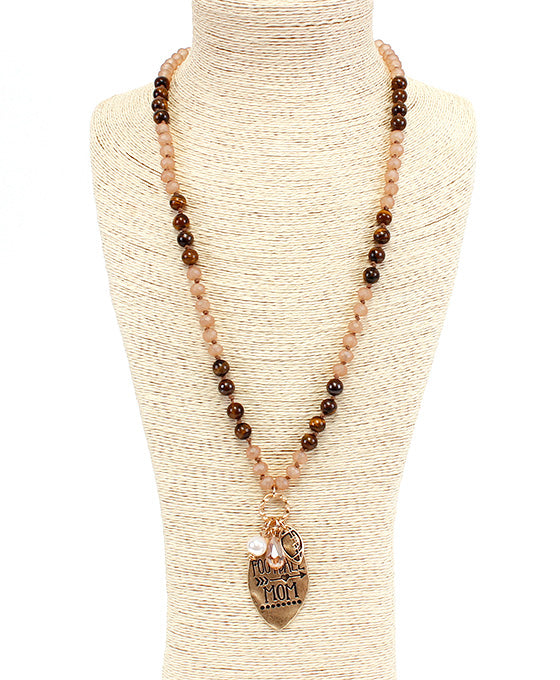 FOOTBALL MOM Semi Stone Necklace Set