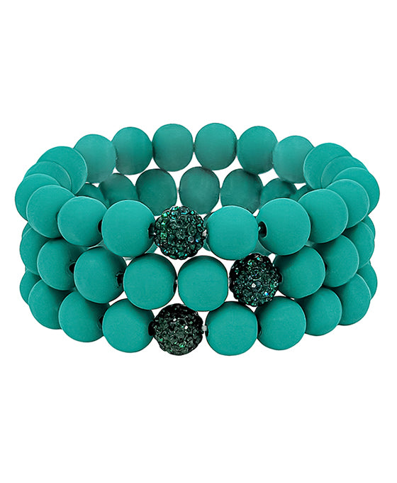 Clay Ball w/ Pave Stone Accent Bracelet