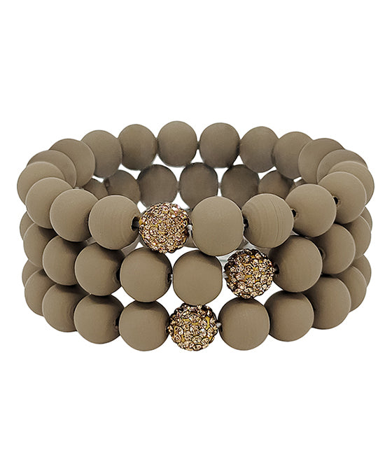 Clay Ball w/ Pave Stone Accent Bracelet