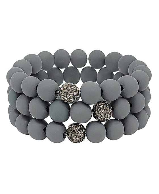 Clay Ball w/ Pave Stone Accent Bracelet