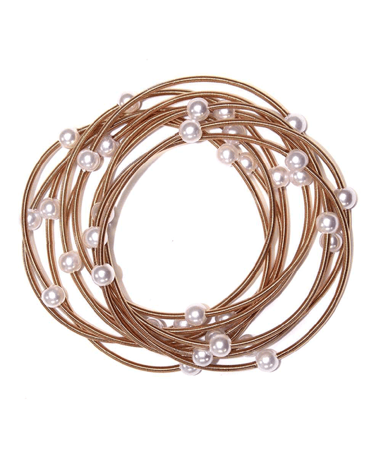 Pearl Accent Wire Bracelet