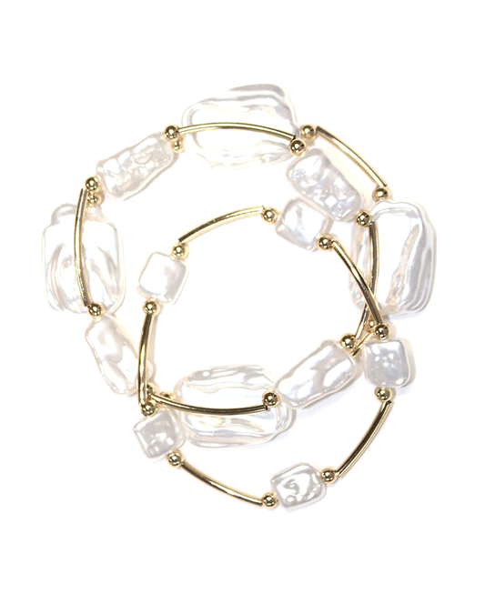 Wire Linked Multi Pearl Bracelet