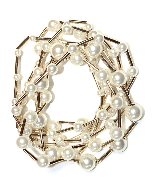 Pipes Linked Pearl Bracelet