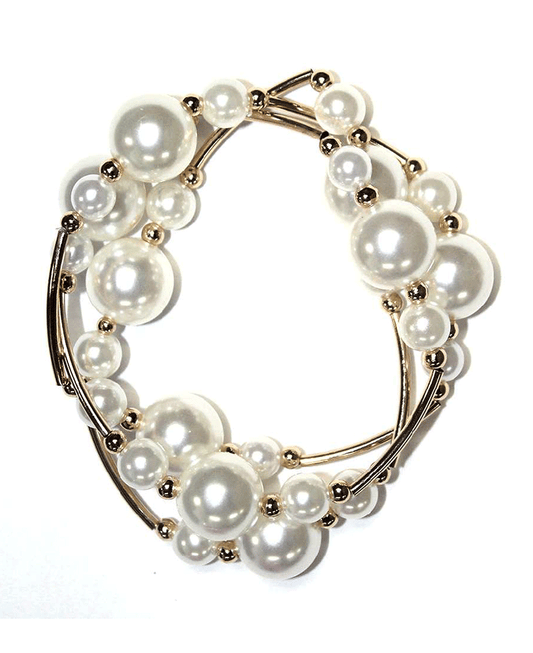 Pipe Linked Multi Pearl Bracelet