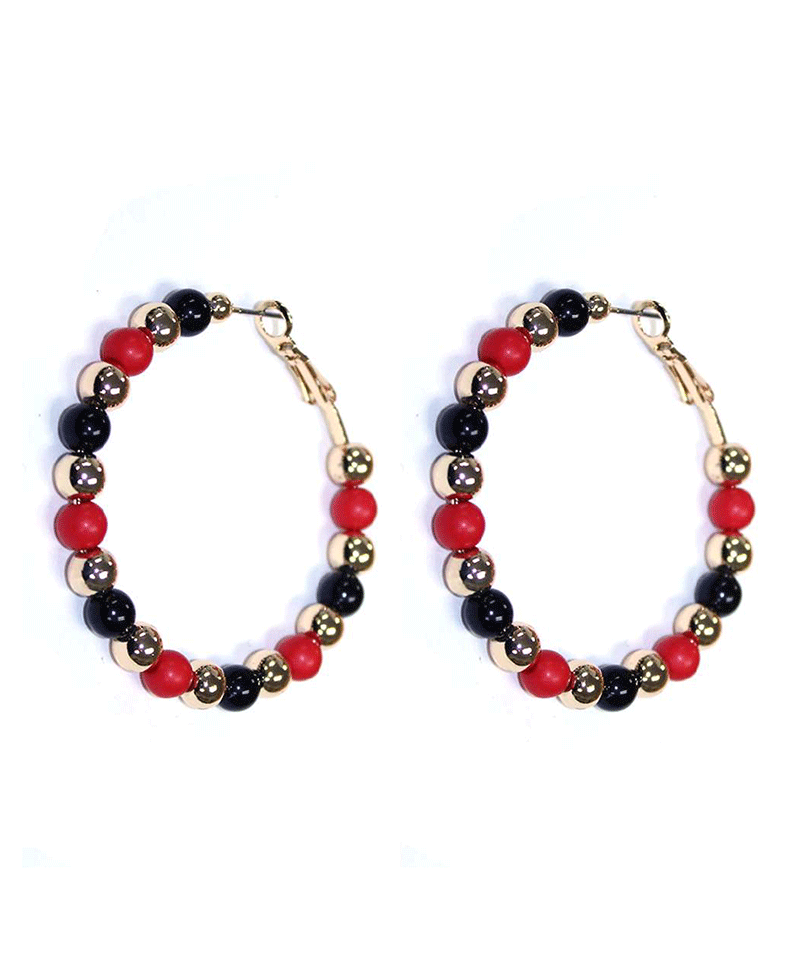 Multi Bead Hoop Earring - 50mm