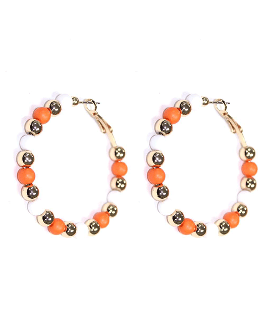 Multi Bead Hoop Earring - 50mm