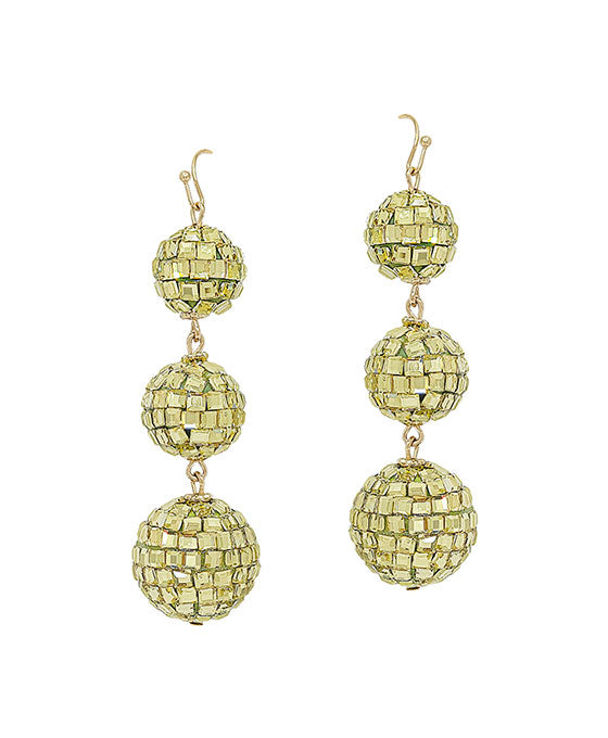 Discoball 3 Drop Earring