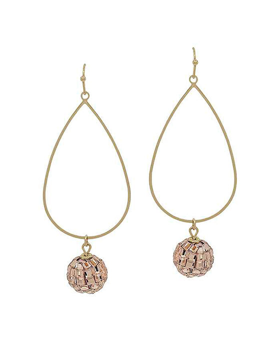 Teardrop Casting Disco Ball Drop Earring