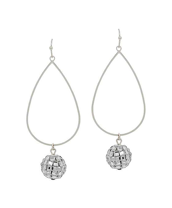 Teardrop Casting Disco Ball Drop Earring