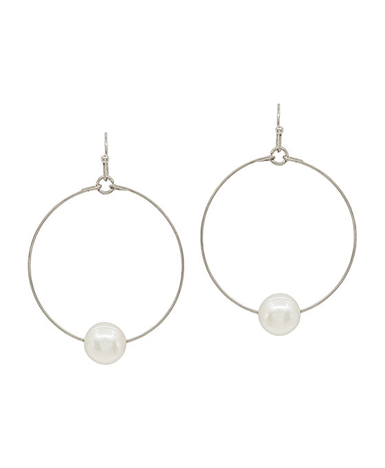 10mm Fresh Pearl Round Wire Earring